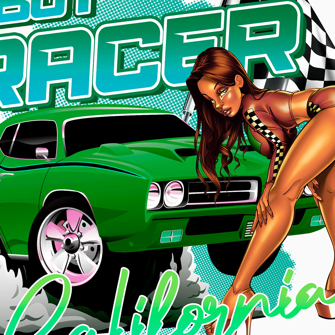 CALI BOY RACER T-SHIRT WHITE